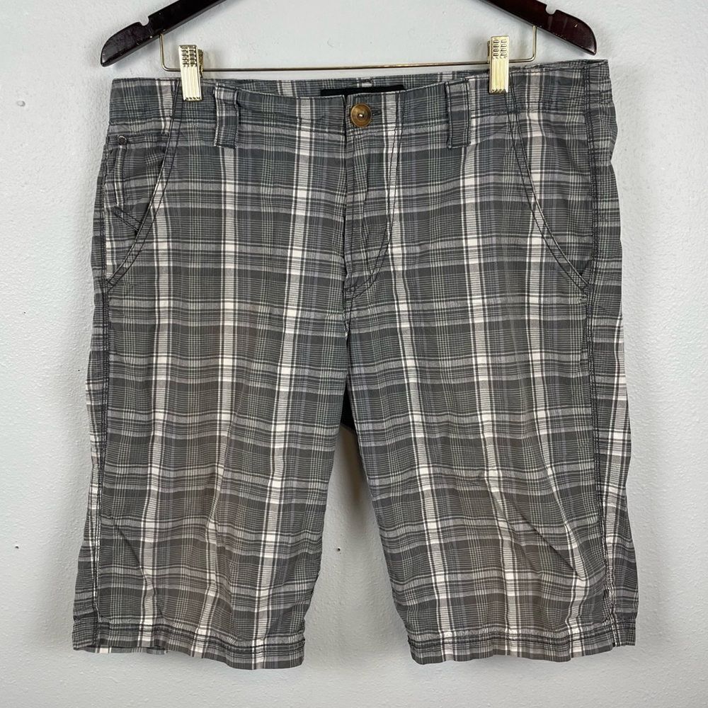 Calvin Klein Jeans Gray and White Plaid Shorts Size 34 EUC